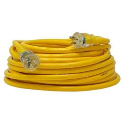 Yellow Jacket 2992 10/3 Extra Heavy-Duty 20-Amp Premium SJTW Contractor Extension Cord with Lighted T-Blade Plug, 100-Foot All Copper Wire Extension Cord, 20 Amps, 125 Volts, 2500 Watts, Yellow