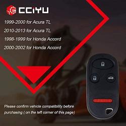 cciyu KOBUTAH2T 2X Keyless Entry Remote Fob 4 Buttons Replacement for 98 99 00 01 02 03 for A cura TL/for H onda Accord (KOBUTAH2T)