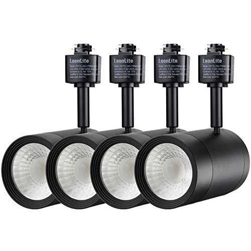 LEONLITE LED Track Head Lighting, 17.5W(85W Eqv.), 38° Beam Angle, H-Type Integrated Track Light, 4000K Cool White, Pack of 4