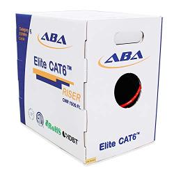 CAT6 Riser (CMR), Ethernet Cable 1000ft, No Spline, Unshielded Twisted Pair (UTP) 23AWG, Solid Pure Bare Copper, 550MHz, UL Certified, Easy to Pull (Reelex II) Box, Bulk Networking LAN Cable