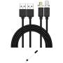 2 Pack CoolKo Newest Strongest Magnet 2.1 A, 5 Feet Black Magnetic Braided Cables Compatible for All A.pple Products & Micro USB Android Smart Phones & Tablets