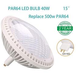 BAOMING PAR64 LED Bulb Replace Traditional 500w PAR64 15° 40W DIMMABLE Warm White 2700~3000K 120V GX16D