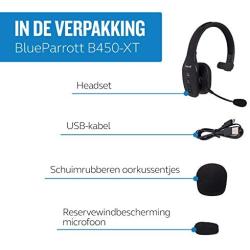 BlueParrott B450-XT Noise Cancelling Bluetooth Headset – Industry Leading Sound with Long Wireless Range, Extreme Comfort and Up to 24 Hours of Talk Time