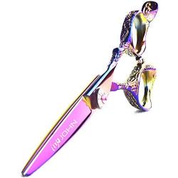 JOHN Professional Razor Edge Barber Hair Cutting Scissors - Japanese Stainless Steel Salon Scissors - 6.5” Overall Length - Fine Adjustment Tension Screw - Premium Shears for Hair Cutting Rainbow