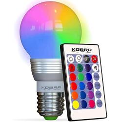 KOBRA LED Bulb Color Changing Light Bulb with Remote Control 16 Different Color Choices Smooth, Flash or Strobe Mode- Premium Quality & Energy Saving Retro LED Lamp