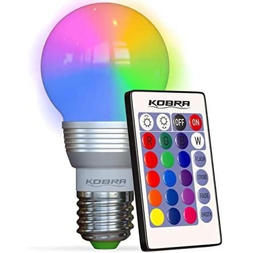 KOBRA LED Bulb Color Changing Light Bulb with Remote Control 16 Different Color Choices Smooth, Flash or Strobe Mode- Premium Quality & Energy Saving Retro LED Lamp