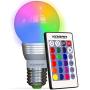 KOBRA LED Bulb Color Changing Light Bulb with Remote Control 16 Different Color Choices Smooth, Flash or Strobe Mode- Premium Quality & Energy Saving Retro LED Lamp
