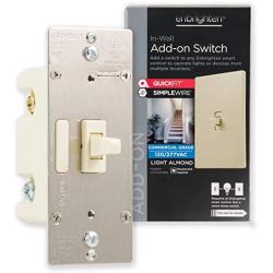 Enbrighten Almond Add QuickFit and SimpleWire, Z-Wave/Zigbee Smart Lighting Controls, Compatible with Alexa, Google Assistant, NOT A STANDALONE Switch, Toggle, 12732