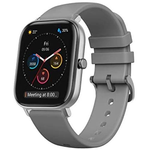 Amazfit GTS Fitness Smartwatch with Heart Rate Monitor, 14-Day Battery Life, Music Control, 1.65'' Display, Sleep and Swim Tracking, GPS, Water Resistant, Smart Notifications, Lava Gray