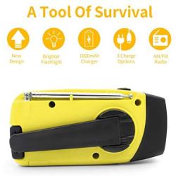 Upgraded Version RunningSnail Emergency Hand Crank Self Powered AM/FM NOAA Solar Weather Radio with LED Flashlight, Emergency Power Bank for iPhone/Smartphone (088Y)