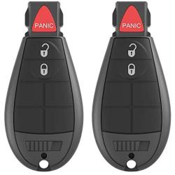 VOFONO Entry Remote Key Fob Keyless Fit for Chrysler Town and Country 08-16, 300 08-10/ Dodge Charger 08-12, Challenger 08-14, Durango 08-12, Grand Caravan 08-16, Journey 09-12, Ram 08-12 (Set of 2)