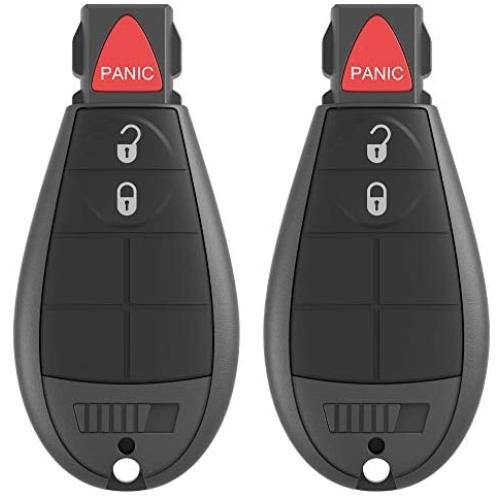 VOFONO Entry Remote Key Fob Keyless Fit for Chrysler Town and Country 08-16, 300 08-10/ Dodge Charger 08-12, Challenger 08-14, Durango 08-12, Grand Caravan 08-16, Journey 09-12, Ram 08-12 (Set of 2)