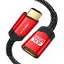 HDMI Extension Cable 3.3FT, JSAUX 4K High Speed HDMI Extender Cord Male to Female (4K 60Hz HDR HDCP 2.2), Compatible with Roku/Chromecast Streaming Stick, Blu-ray Player, HDTV, Laptop, PC - Red