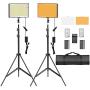 SAMTIAN Dimmable LED Video Lighting, Photography Lighting Kit with 79 Inches Stands, Batteries, Remotes, Carrying Bag, Light Panel for YouTube Studio Photography, Video Shooting, Zoom Cloud Meeting