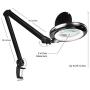 Brightech LightView Pro Magnifying Lamp & Table Clamp - Max Comfort - Pro Work Like Lash Extensions & Crafts - Durable Glass Magnifier with Bright LED Light - Dimmable & Adjustable Light Color