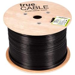 trueCABLE Cat6 Outdoor, Shielded FTP, 1000ft, UV Resistant, Aerial CMX Rated, Black, 23AWG Solid Bare Copper, 550MHz, ETL Listed, Bulk Ethernet Cable
