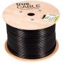 trueCABLE Cat6 Outdoor, Shielded FTP, 1000ft, UV Resistant, Aerial CMX Rated, Black, 23AWG Solid Bare Copper, 550MHz, ETL Listed, Bulk Ethernet Cable
