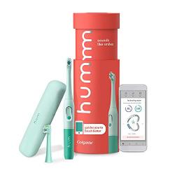 hum by Colgate Smart Battery Toothbrush Kit, Sonic Toothbrush with Travel Case and Replacement Head, Teal