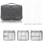 KALIM Cable Organizer Bag, Waterproof Electronic Accessories Soft Case, Traveling Wire Bag for iPad Mini Cables Phone Chargers Adapter Flash Hard Drive and More(Large/Gray)