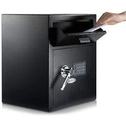 AdirOffice Digital Depository Safe - Front Loading - Digital Keypad Lock - Lockout Mode (Black)
