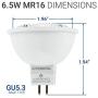 Hyperikon LED MR16 Light Bulb GU5.3 6W=40-50W, Bi-Pin Base, 12V Spot Lighting, UL, Energy Star, Warm White, 6 Pack