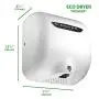 Excel Dryer XLERATOReco XL-BW-ECO 1.1N High Speed Automatic Commercial Hand Dryer, White Thermoset Cover, Automatic Surface Mount, GreenSpec Listed, LEED Credits, No Heat 4.5 Amps 110/120V (2 Pack)