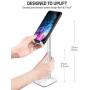 Nulaxy Phone Stand, Height Angle Adjustable Cell Phone Stand, Phone Holder for Desk Compatible with iPhone12 Mini 11 Pro Xs Xs Max Xr X 8 7 6 6s Plus, All Smartphones - Silver