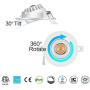 Gimbal LED Downlight NICKLED 4inch Recessed Ceiling Lights with IC Rated J-Box,Adjustable LED Bathroom Lights
