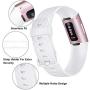 Pack 3 Silicone Bands Compatible for Fitbit Charge 4 / Fitbit Charge 3 / Charge 3 SE Replacement Wristbands for Women Men Small Large(Without Tracker) (Small: for 5.5''-7.1'' Wrists, Black+White+Grey)