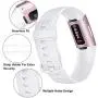 Pack 3 Silicone Bands Compatible for Fitbit Charge 4 / Fitbit Charge 3 / Charge 3 SE Replacement Wristbands for Women Men Small Large(Without Tracker) (Small: for 5.5''-7.1'' Wrists, Black+White+Grey)