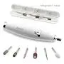 Fancii Professional Manicure & Pedicure Nail Drill System with Magnetic Case, Rechargeable - Cordless At-Home Nail File Kit with 8 Speed Settings, Buffer, Grinder, Shiner and Shaper (Lola)
