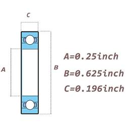 20 PCS R4-ZZ Bearings (1/4 x 5/8 x 10/51 inch) Double Rubber sealed Deep Groove Ball Bearing, High Speed and Fits RC Cars and Other Electronic Appliances