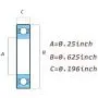 10pcs R4-ZZ Bearings (1/4 x 5/8 x 10/51 inch) Double Rubber sealed Deep Groove Ball Bearing, High Speed and Fits RC Cars and Other Electronic Appliances