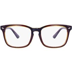 Maxjuli Blue Light Blocking Glasses,Computer Reading/Gaming/TV/Phones Glasses for Women Men(Brown)
