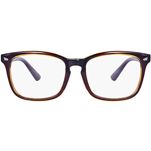 Maxjuli Blue Light Blocking Glasses,Computer Reading/Gaming/TV/Phones Glasses for Women Men(Brown)