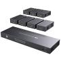 HDMI Extender Splitter 1x7 1080P@60Hz Over Cat 5E/6/7 Ethernet Cable 50m (164ft) Support HDMI loopout EDID Copy POC Function (1 in 7 Out)