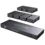 HDMI Extender Splitter 1x7 1080P@60Hz Over Cat 5E/6/7 Ethernet Cable 50m (164ft) Support HDMI loopout EDID Copy POC Function (1 in 7 Out)