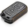 Vitodeco Genuine Leather Smart Key Keyless Remote Entry Fob Case Cover with Key Chain for 2011-2020 Toyota Sienna (6 Buttons, Black)