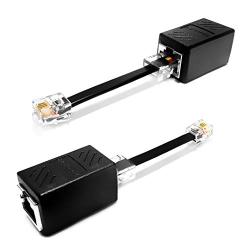 (2 Pack) Ethernet to Phone Line RJ45 Female to RJ11 Male Adapter