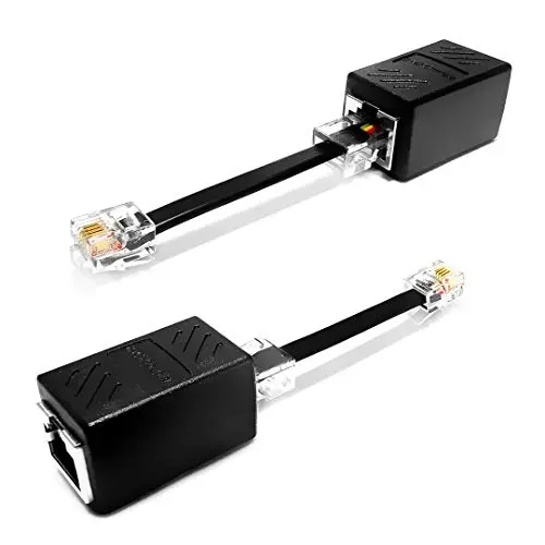 (2 Pack) Ethernet to Phone Line RJ45 Female to RJ11 Male Adapter