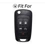 Hey Kaulor Key Fob Cover Leather Flip 5button Key Fob Cover Keyless Jacket Protector Remote Case Accessories for Equinox Camaro Cruze Malibu Sonic