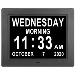 8.4 Inch Digital Day Clocks Auto Dimming Extra Large Day Date Time Dementia Calendar Clock Perfect for Seniors Elderly Alzheimer Vision Impaired