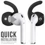 EarBuddyz 2.0 Ear Hooks and Covers Accessories Compatible with Apple AirPods 1 & 2 or EarPods Headphones/Earphones/Earbuds (3 Pairs) (Black)