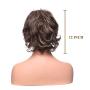 Short Fluffy Wig Dark Brown mixed Blonde Two Tones Pixie Cut Synthetic Heat Resistance Wigs for Women 12inch Long in Good Volume