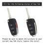 TANGSEN Flip Key Fob Case for AUDI A1 A3 A4 A5 A6 A8 Q3 Q5 Q7 R8 RS S3 S4 S5 S6 S8 TT QUATTRO 3 4 Button Keyless Entry Personalized Double Protective Cover ABS Plastic Carbon Fiber Black Silicone