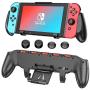 Switch Grip with Upgraded Adjustable Stand Compatible with Nintendo Switch, OIVO Asymmetrical Grip with Upgraded Adjustable Stand/Cartridge Holders and 5 Game Slots- 4 Thump Caps Included