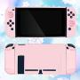 BRHE Dockable Switch Protective Case Cover for Nintendo Switch Joy-Con Controllers with Glass Screen Protector, Anti-Scratch Shock-Absorption Grip Cover - Pink