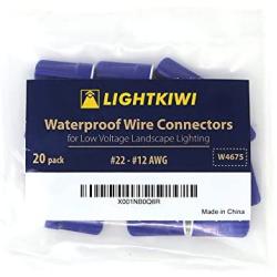 Lightkiwi Waterproof Wire Connector for Low Voltage Landscape Lighting (#22 - #12 AWG (20 Pack))