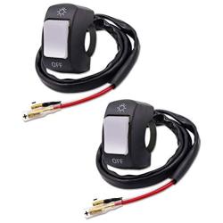 Ourbest Grey Motorcycle Handlebar Switch 12V for Motorbike Scooter, Fog Light On Off Toggle Switchfor Electrombile-2Pcs