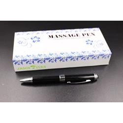 2 in 1 Vibration & massage ballpoint pen - mini Massage Tip Pen with Gift Box - Multifunction Electronic Pen (Black)